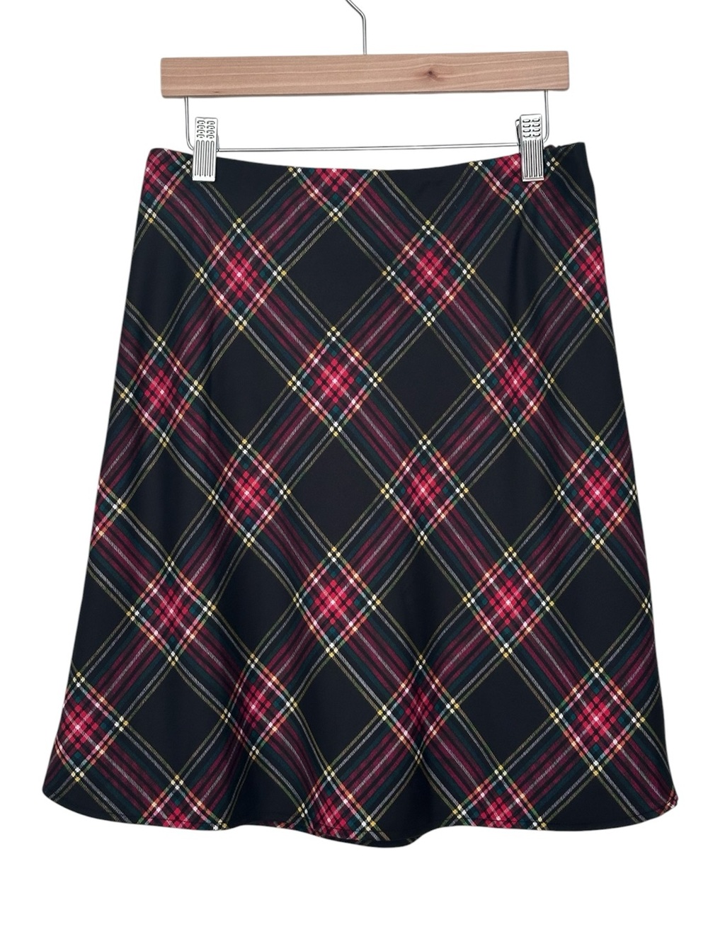 J. Crew Factory Women's Stewart Tartan Plaid Mini Bias Slip Skirt Black Red XS